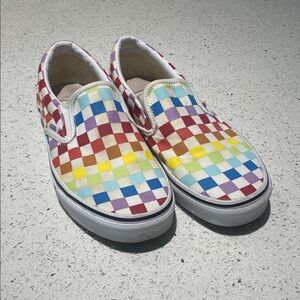 Vans Colorful Checkered Slip-On Sneakers